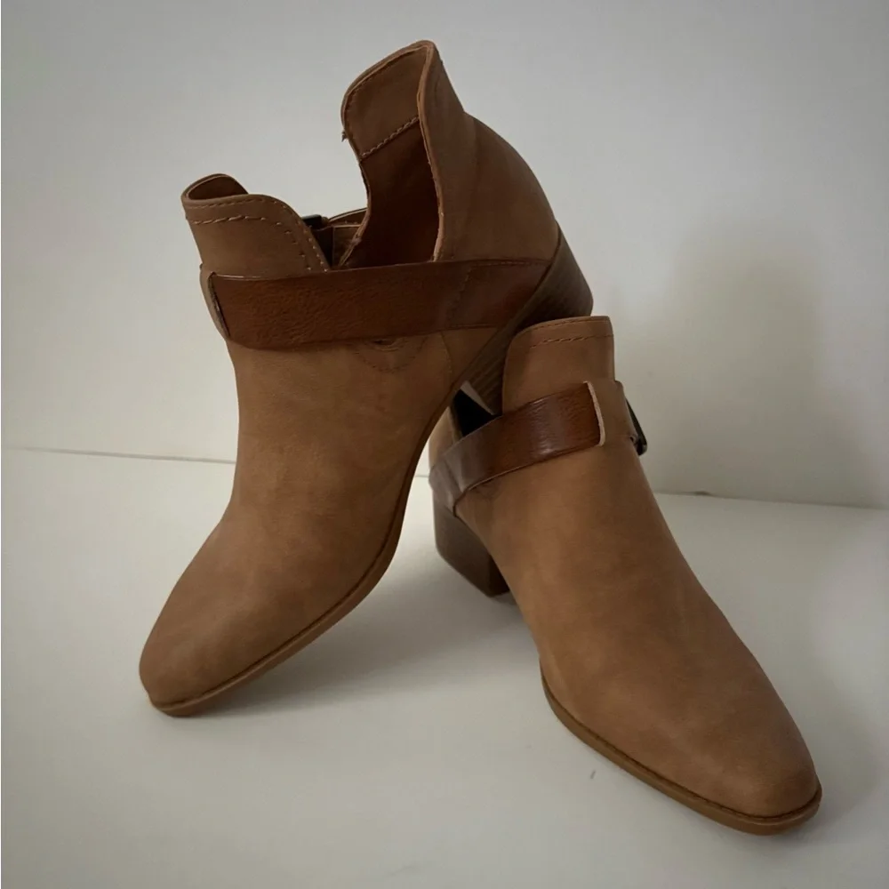 Brown/Tan Suede Ankle Booties